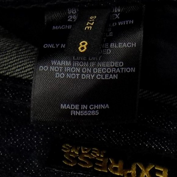 Express Denim Mini Skirt Embellished Pocket Size 8 - Picture 7 of 9